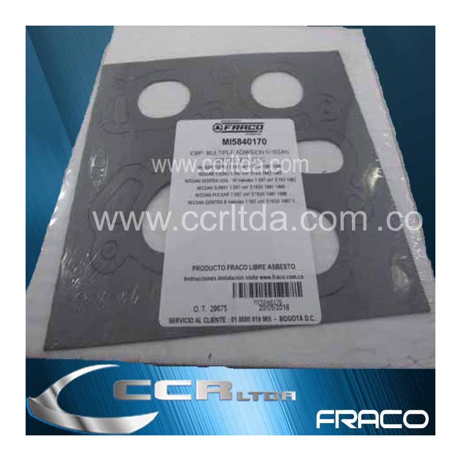 EMP. MULT. NISSAN SENTRA B13 8V (ADMISION)