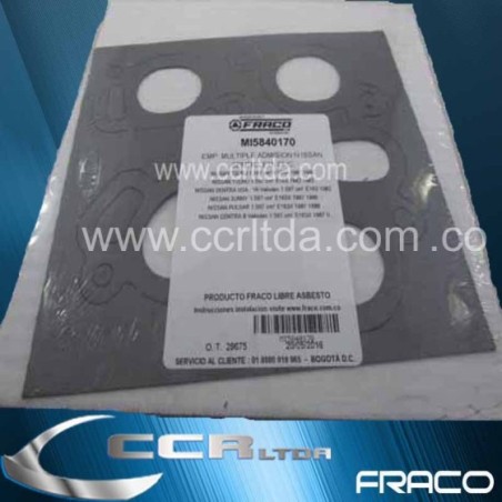 EMP. MULT. NISSAN SENTRA B13 8V (ADMISION)